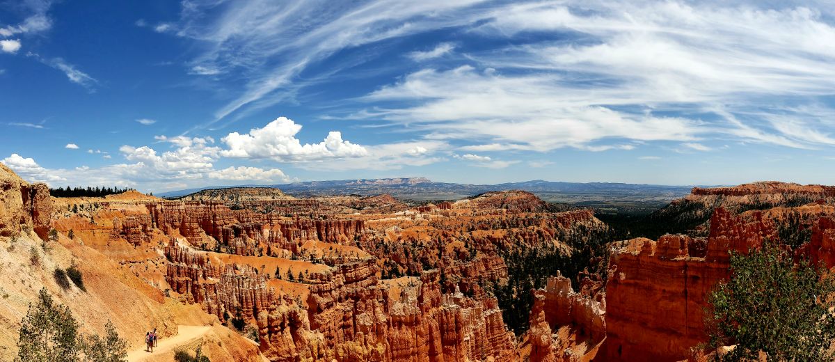 A photo looking into Bryce Canyon